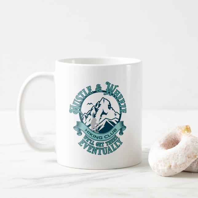 Hustle & Wheeze Hiking Club  Kaffeetasse (Mit Donut)