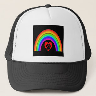 Hut aus Diamant mit Paw unter einem Regenbogen Truckerkappe