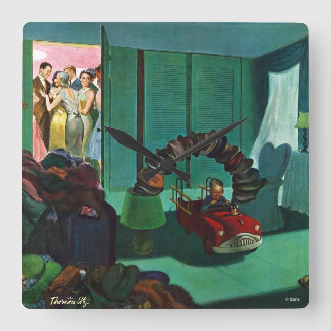 Hut-Brücke Quadratische Wanduhr (Vorderseite)