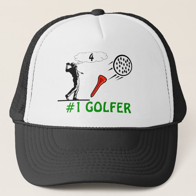 Hut des Golfspielers #1 Truckerkappe (Vorderseite)