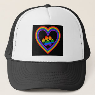 Hut Diamond Rainbow Herz mit Paw Truckerkappe