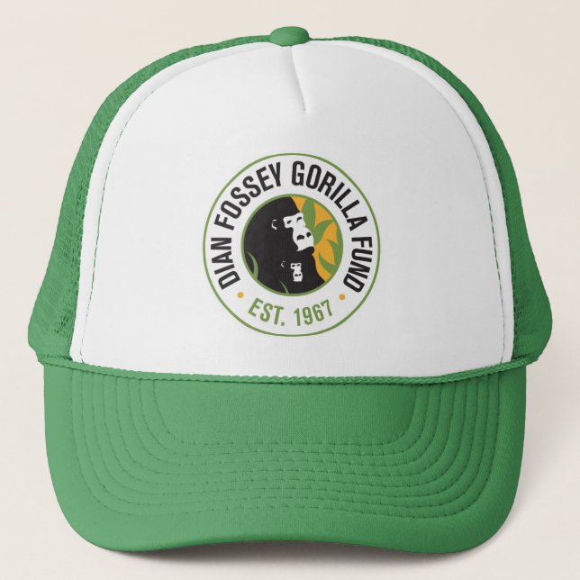 Hut Dian Fossey Gorilla-Kapital Truckerkappe (Vorderseite)
