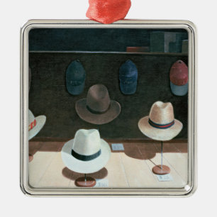 Hut-Geschäft 1990 Silbernes Ornament