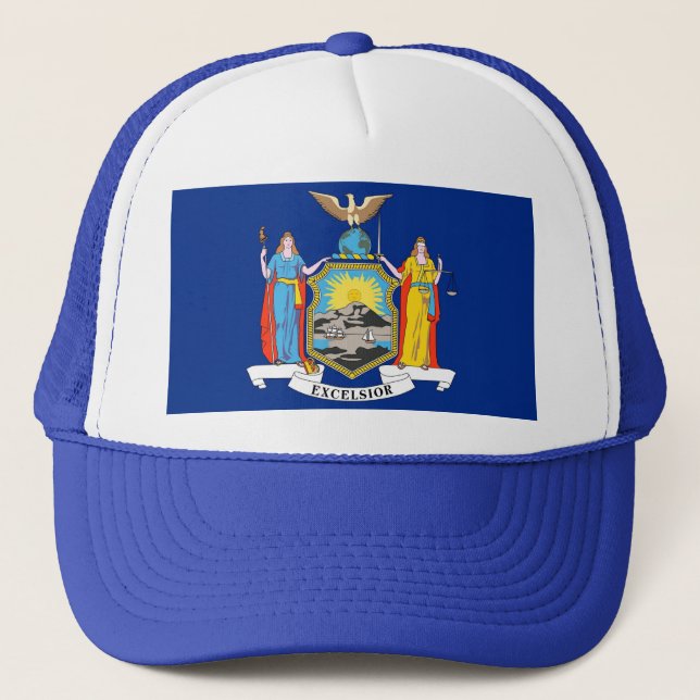 Hut mit Flagge des New Yorker Staat - USA Truckerkappe (Vorderseite)