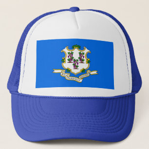 Hut mit Flagge von Connecticut Staat - USA Truckerkappe