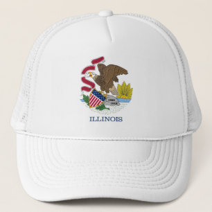 Hut mit Flagge von Illinois Staat - USA Truckerkappe
