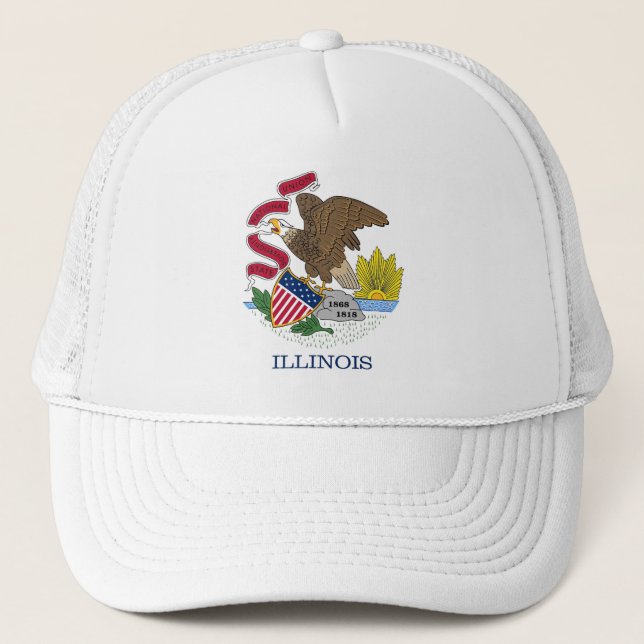 Hut mit Flagge von Illinois Staat - USA Truckerkappe (Vorderseite)