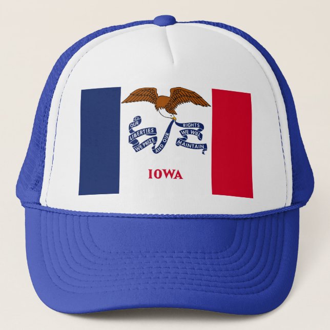 Hut mit Flagge von Iowa Staat - USA Truckerkappe (Vorderseite)