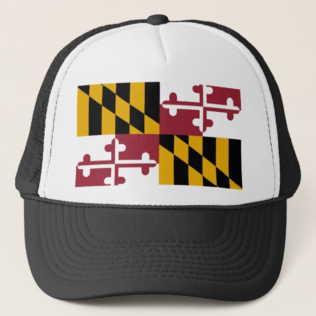 Hut mit Flagge von Maryland Staat - USA Truckerkappe (Vorderseite)