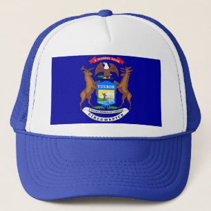 Hut mit Flagge von Michigan Staat - USA Truckerkappe