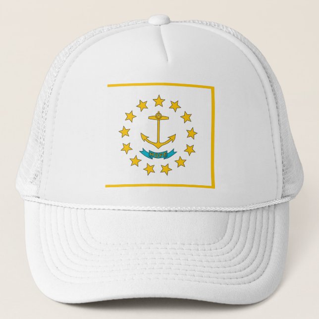 Hut mit Flagge von Rhode Island Staat - USA Truckerkappe (Vorderseite)