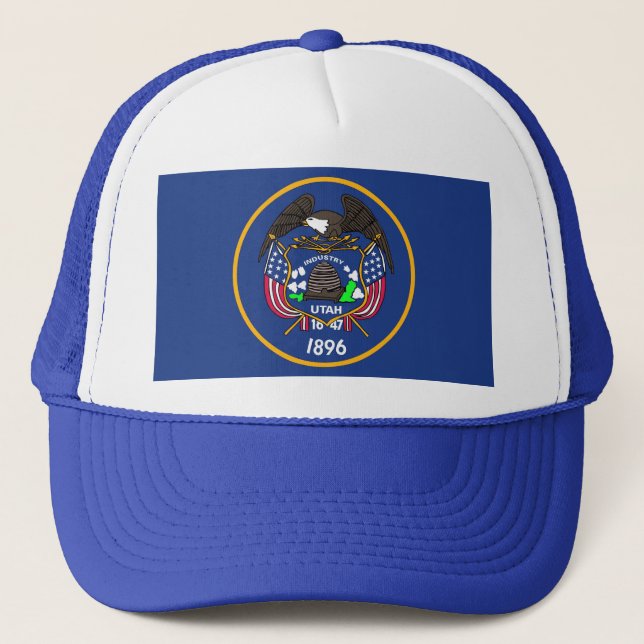Hut mit Flagge von Utah Staat - USA Truckerkappe (Vorderseite)