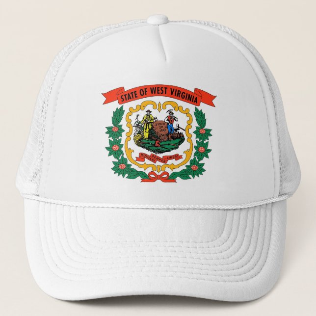 Hut mit Flagge von West Virginia Staat - USA Truckerkappe (Vorderseite)