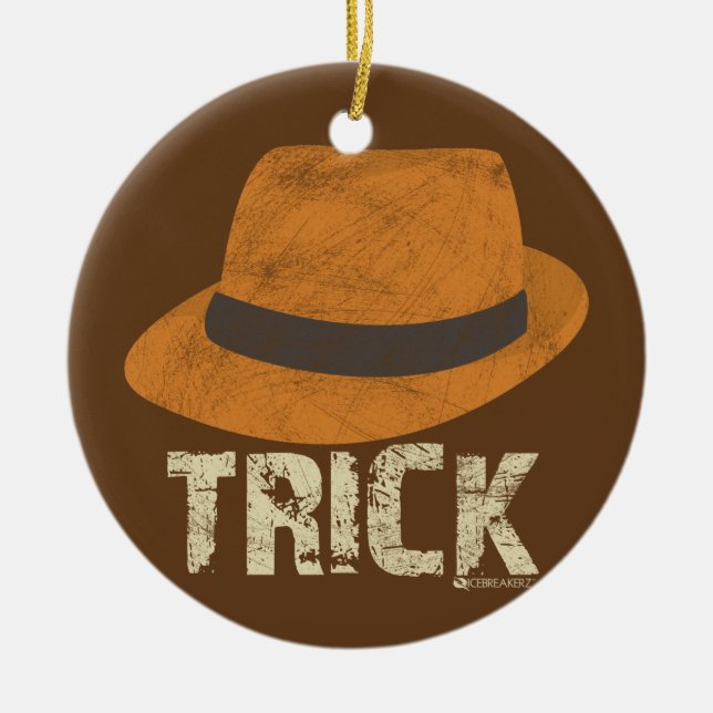 HUT-TRICK-FUSSBALL-WEIHNACHTSverzierung Keramikornament (Vorne)