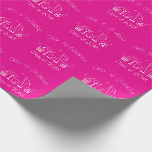 Hut und Cocktail-Abschlussfeier Rosa Geschenkpapier