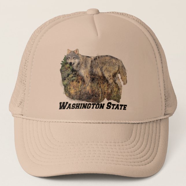 Hut Washington-Staats-(Wolf) Truckerkappe (Vorderseite)
