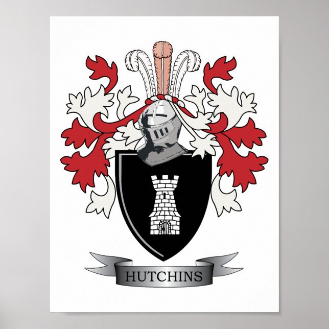 Hutchins-Familienwappen-Wappen Poster (Vorne)