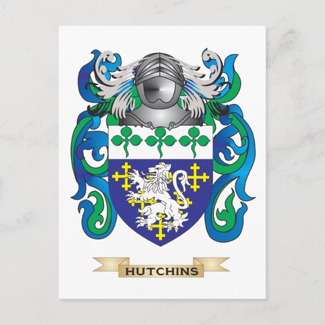 Hutchins-Wappen (Familienwappen) Postkarte (Vorderseite)