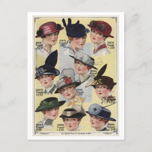 Hüte aus dem Vintage-Katalog 1916 von Montgomery W Postkarte