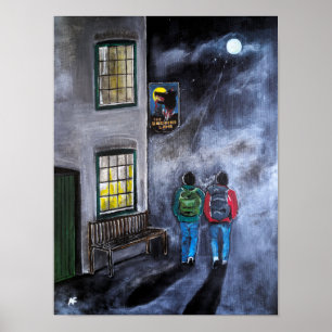 Hüte dich vor dem Mond Gemälde von Alfred Fox Poster