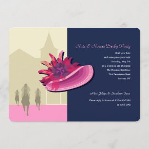 Hüte und Pferde 2 Derby-Einladungen Einladung