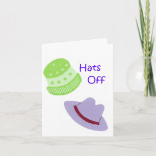 Hüte weg von Notecard Karte