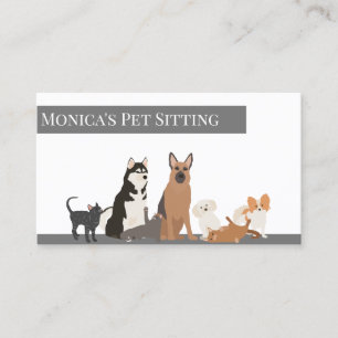 Hüten von Hunden und Katzen, Training und Pflege,  Visitenkarte