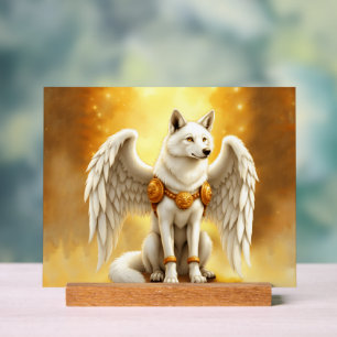 Hüter der Dämmerung – Der weißgeflügelte Wolf. Acrylschild