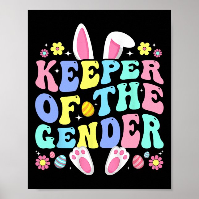 Hüter des Geschlechts Junge oder Mädchen Osterhase Poster (Vorne)