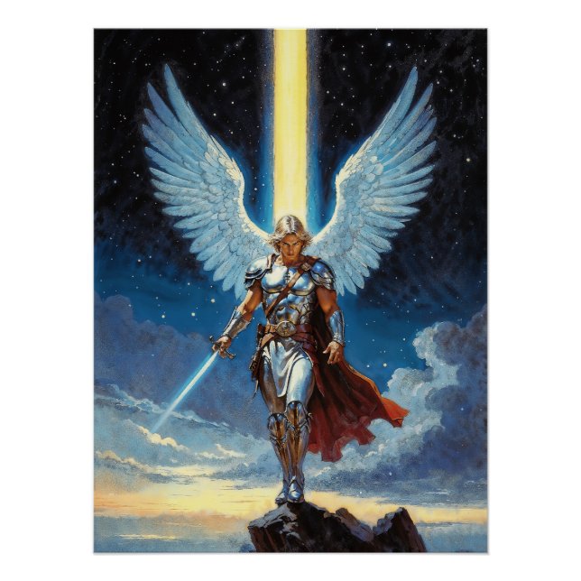 Hüter des himmlischen Tores Erzengel Michael Poster (Vorderseite)