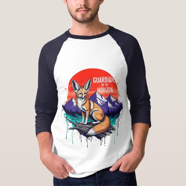 Hüter des Horizonts - Fennec Fox Sunset Mount T-Shirt (Vorderseite)