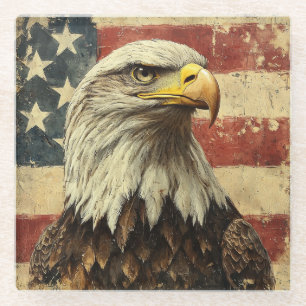 Hüterin der US Flagge Glasuntersetzer