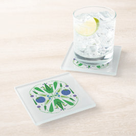 Hüterin des Blueberries Glass Untersetzer