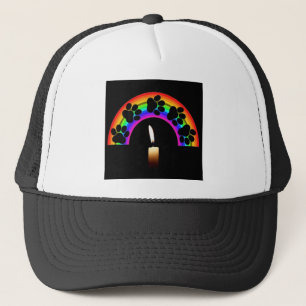 Hutkerze auf einem Regenbogen mit Kerze Truckerkappe