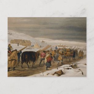 Huts und warme Kleidung für die Armee, Teller von  Postkarte