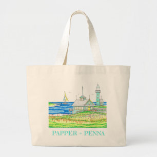 Hütte am Sea Jumbo Tote Bag Stoffbeutel