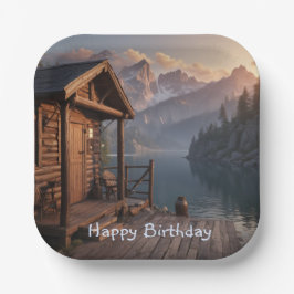 Hütte am See Pappteller