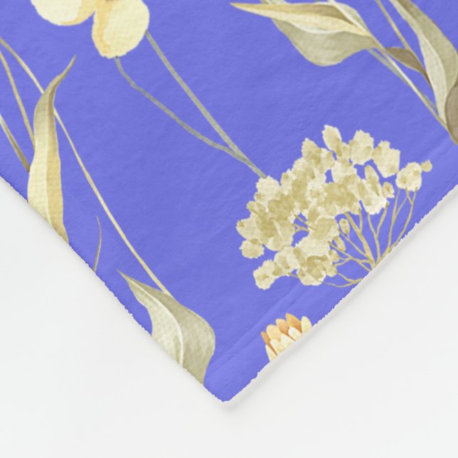 Hütte auf der Wiese blau Fleecedecke (Ecke)