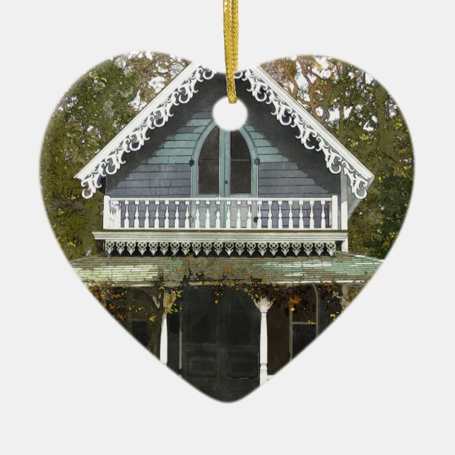 Hütte auf Martha's Vineyard Keramik Ornament (Vorne)