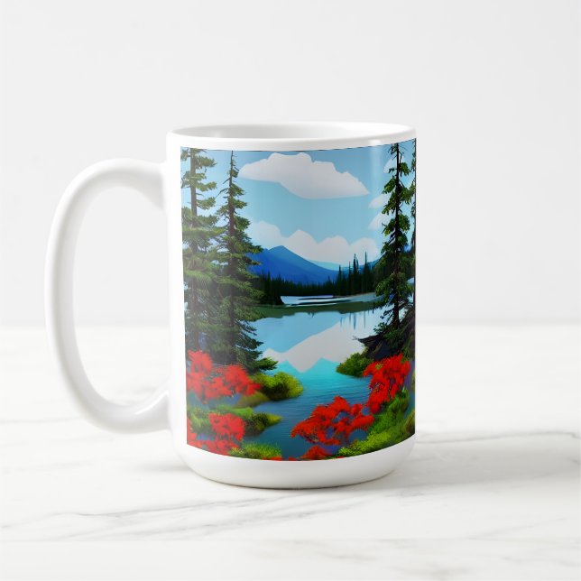 Hütte Aussicht auf den See Kaffeetasse (Links)