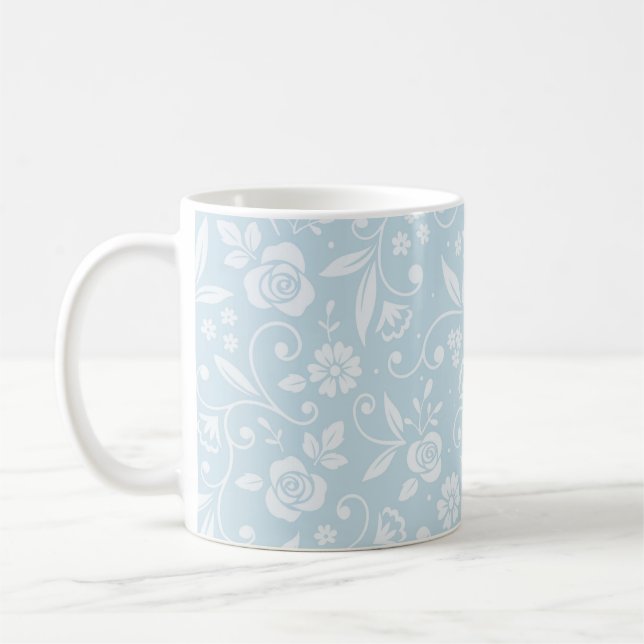 Hütte Blau und Weiß Kaffeetasse (Links)