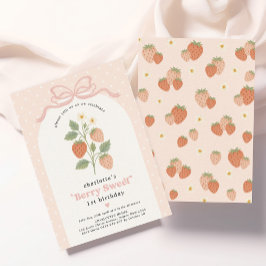 Hütte Chic Berry Sweet Strawberry Birthday Girl Einladung