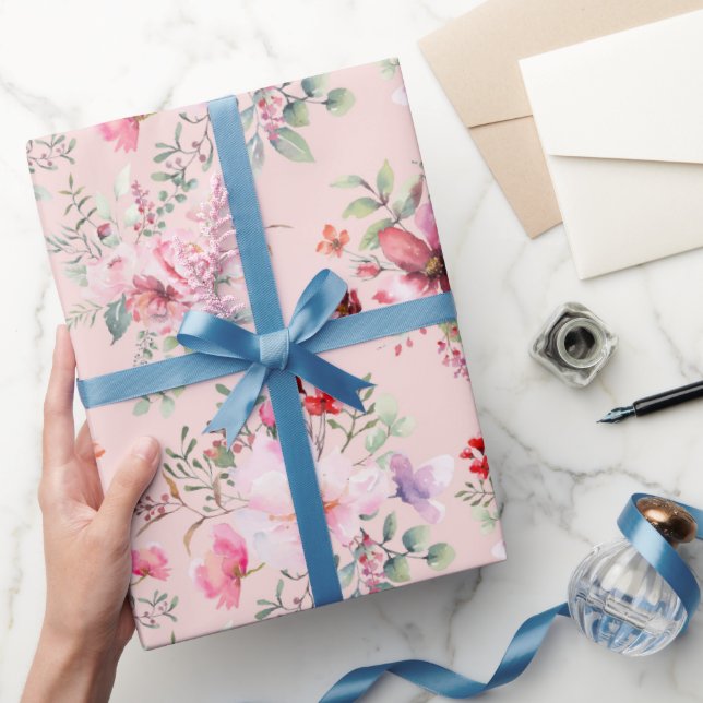Hütte Chic Blume Muster Geschenkpapier (Schenken)