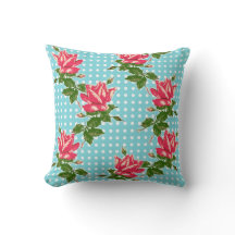 Hütte Chic Cabbage Rose und Doten Kissen