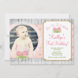 Hütte Chic Floral Geburtstag Einladung 12x18