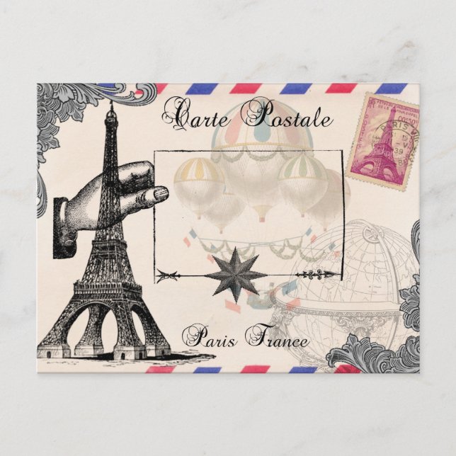 Hütte Chic Paris Frankreich Reise Postkarte (Vorderseite)