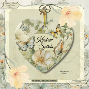 Hütte Chic Wildblumen Kindred Spirits Herz Keramik Ornament