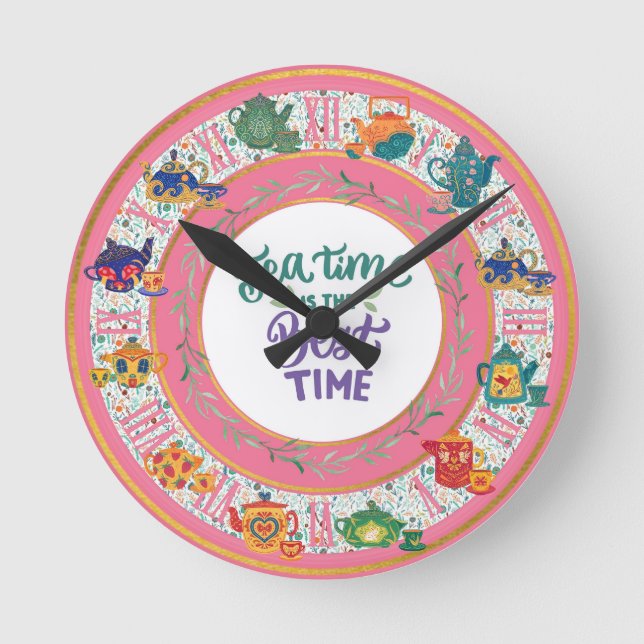 Hütte Core Bauernhof Tea Shop Küche Café Runde Wanduhr (Vorderseite)