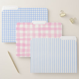 Hütte Core Blue Pink Stripes Gingham Papiermappe
