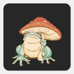 Hütte Core Frog Umbrella Quadratischer Aufkleber